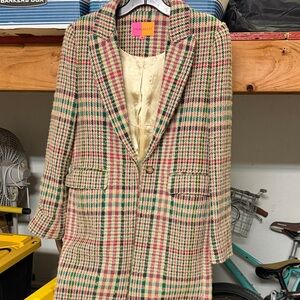 Vilagallo Women's Multicolor Plaid Blazer